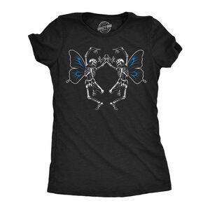 Womens Funny T Shirts Dancing Skeleton Butterflies Sarcastic Graphic Novelty Tee